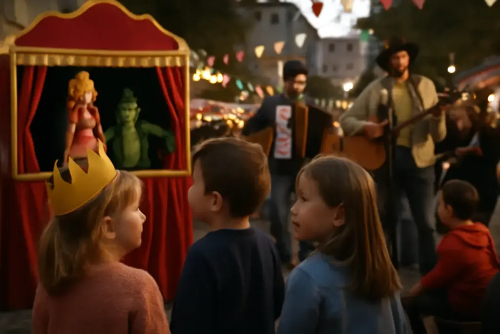 Come si uniscono favole e melodie popolari nelle feste di piazza? Il dettaglio che cambia l’esperienza per i bambini